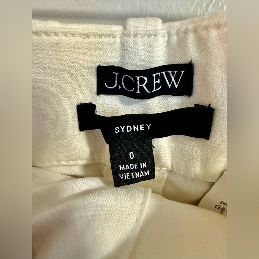 J. Crew Sydney wide-leg pant in bi-stretch cotton blend in Ivory size 0. NWT - Picture 9 of 11